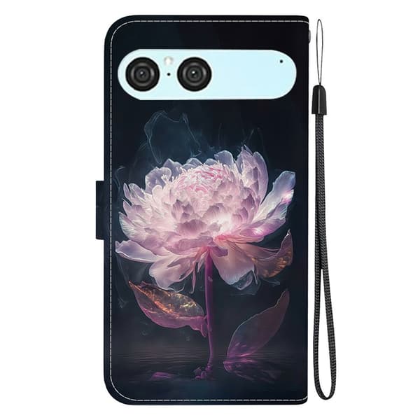 Sony Xperia 10 VII Konstläder Plånboksfodral Pattern Printing - Lila Peony Lila