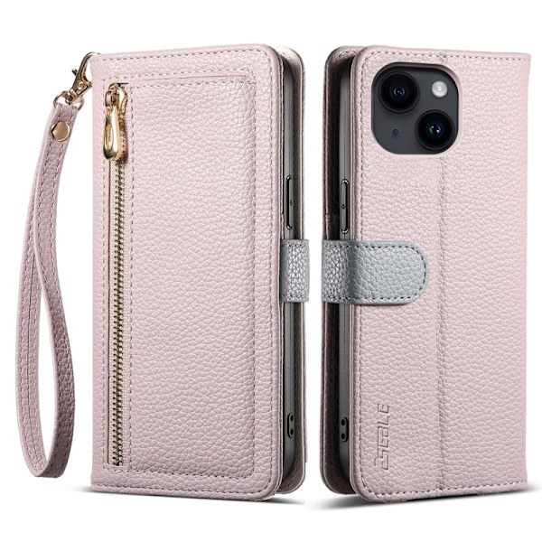 ESEBLE E11 för iPhone 14 / 13 Plånboksfodral Konstläder - Lila