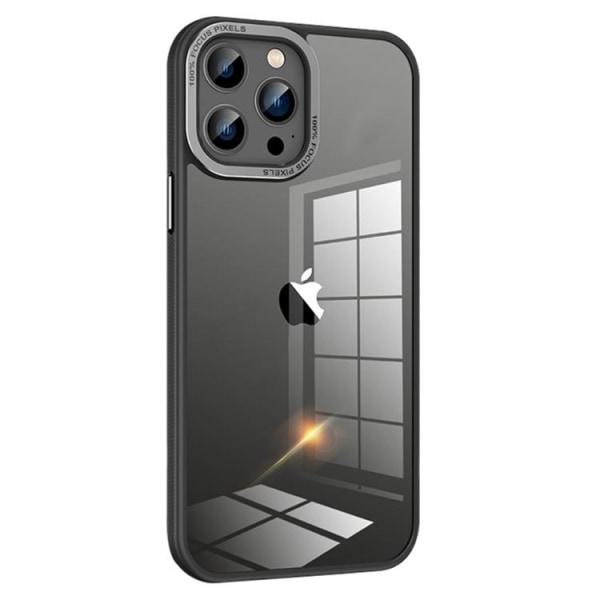 iPhone 14 Pro Cover med kameraramme i Metal - Sort