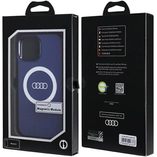 Audi iPhone 15/14/13 Cover Magsafe IML Big Logo - Blå Blå