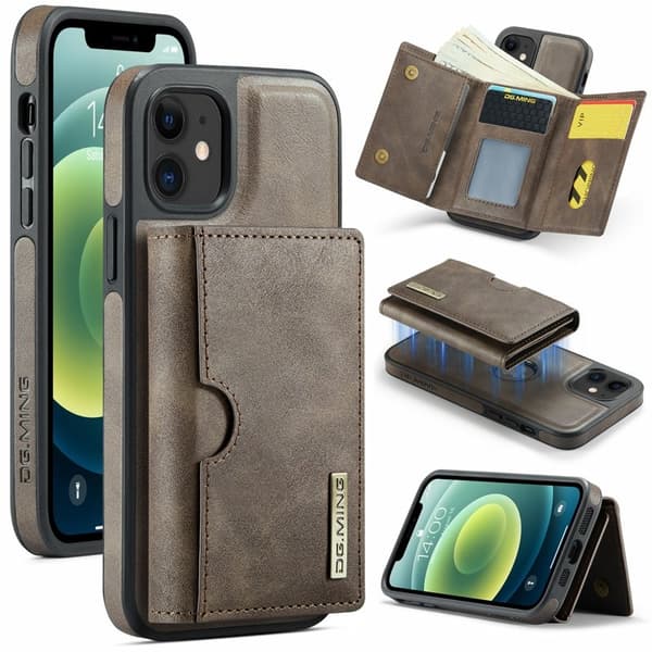 DG.MING M6 Series Mobilskal till iPhone 12/12 Pro Magnetiskt Brun