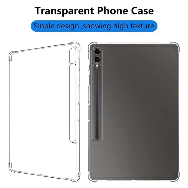 Galaxy Tab S9 Plus -kuori TPU iskunkestävä - läpinäkyvä