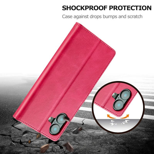 LC.IMEEKE iPhone 16 Plus Plånboksfodral Konstläder - Rosa