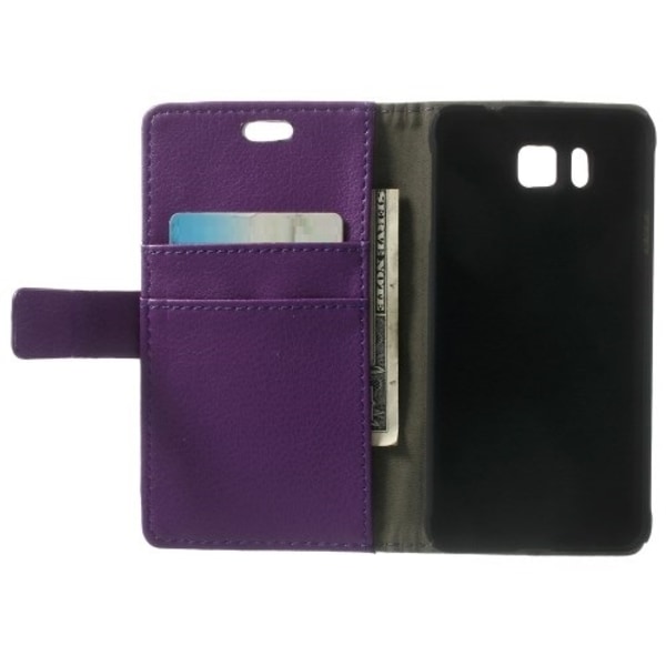 Lychee Embossed Plånboksfodral till Samsung Galaxy Alpha - Lila