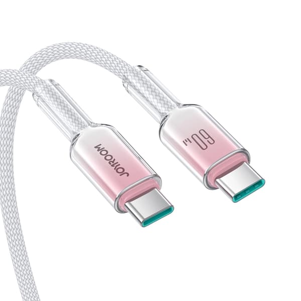 Joyroom S-A42 USB-C - USB-C 60W 1.2m Kabel Crystal-Clear Series - Vit Vit
