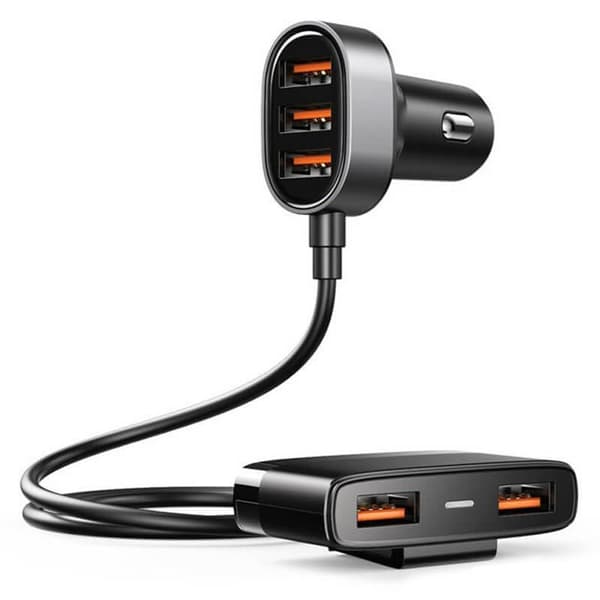 Joyroom smart biloplader 5x USB 6.2 A med forlængelse sort Black