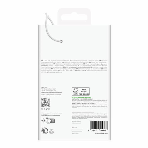 Puro Galaxy S25 Plus Plånboksfodral med Flip - Svart Svart