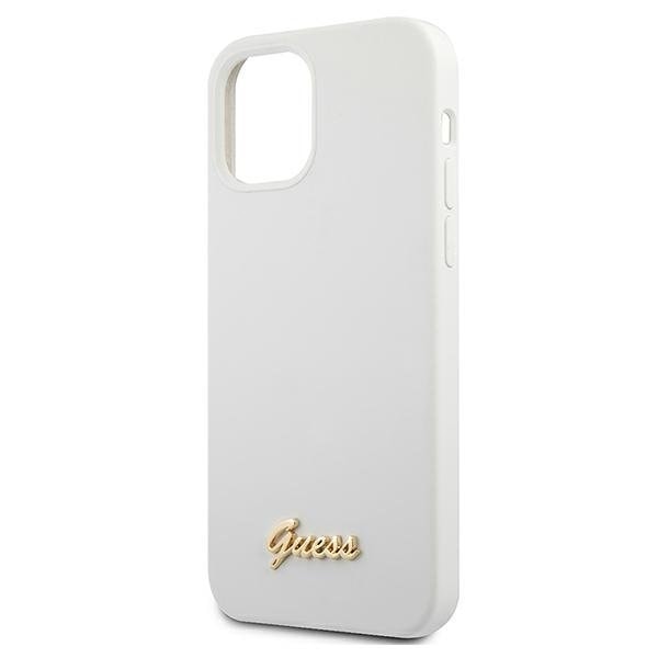 Guess Skal iPhone 12 Mini Metal Logo Script - Vit Vit