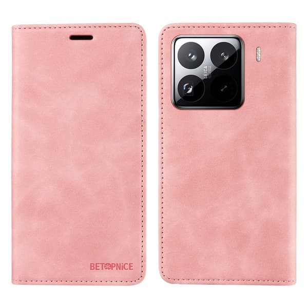 BETOPNICE 003 för Xiaomi 15 Pro Plånboksfodral Konstläder - Rosa