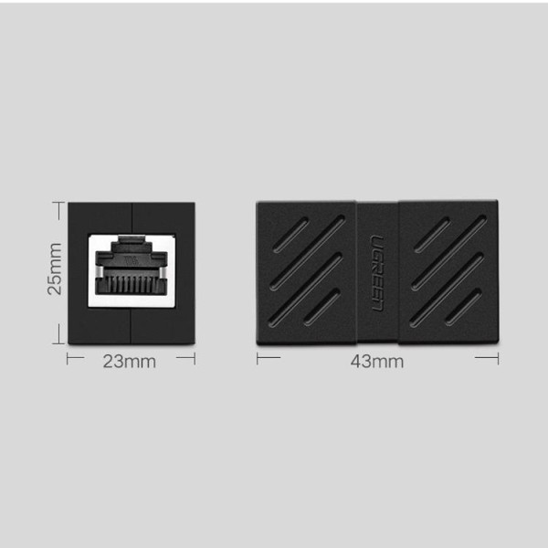 Ugreen Verkkoadapteri Cat 7 RJ45 10 Gbps - Musta