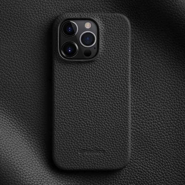 MELKCO Mobilskal till iPhone 13 Pro Max Äkta Läder + PC - Svart
