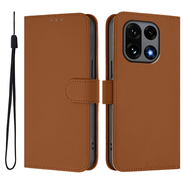 OnePlus 15 5G Plånboksfodral Solid Färg Konstläder Brun