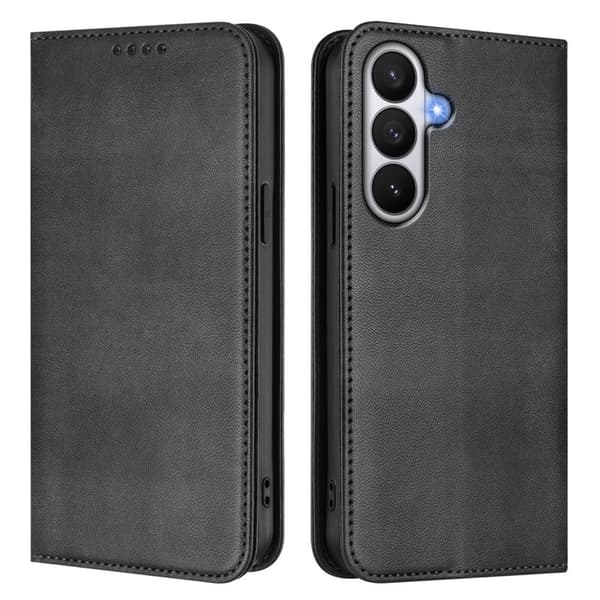Samsung Galaxy S26 / S26 Pro Plånboksfodral Retro Textur RFID-Skydd - Svart