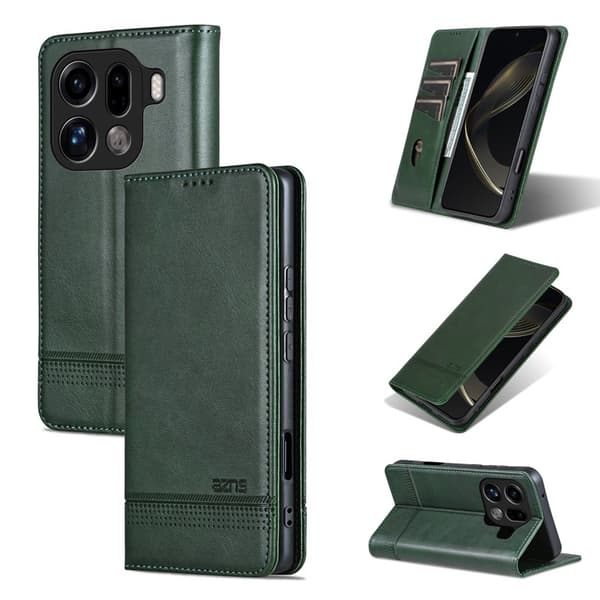 AZNS Oppo Find X9 Pro 5G Plånboksfodral Konstläder - Grön