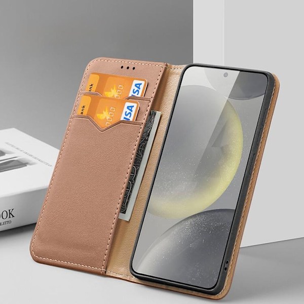 Dux Ducis Galaxy S24 Plus Plånboksfodral Äkta Läder Hivo - Brun