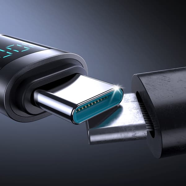 Joyroom USB-C - USB-C kabel 100W 1.2m med Display - Svart Svart
