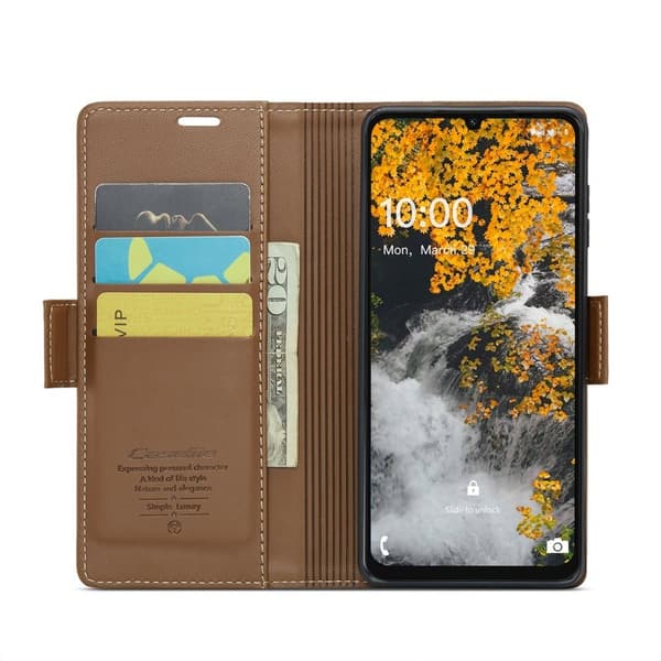 CASEME Plånboksfodral Konstläder för Samsung Galaxy A06 4G - Brun