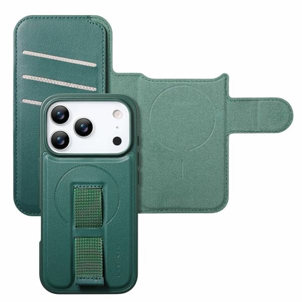 CASENEO iPhone 17 Pro Plånboksfodral RFID Blocking Konstläder - Grön