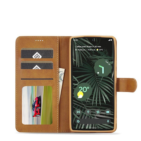 LC.IMEEKE Google Pixel 6 Pro Plånboksfodral Konstläder - Gul