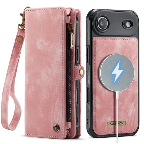 CASEME 008 iPhone Air Plånboksfodral i Konstläder med - Rosa