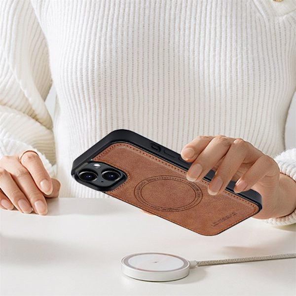 LC.IMEEKE iPhone 13 mini Plånboksfodral Konstläder - Brun