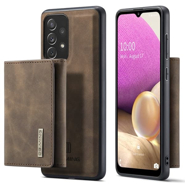 DG.MING M1 Series 2-in-1 Wallet Mobilskal för Samsung Galaxy A33 5G - Brun