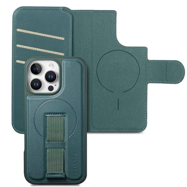 CASENEO iPhone 16 Pro Max Plånboksfodral Konstläder - Grön