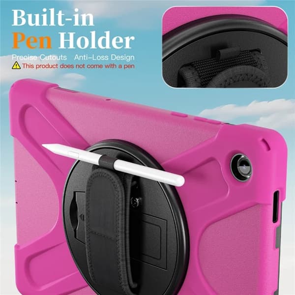 Mobilskal till Galaxy Tab A11 Plus Kickstand Silikon Axelrem Rosa
