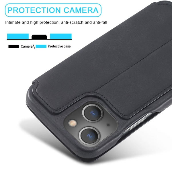 LC.IMEEKE iPhone 13 mini Plånboksfodral Konstläder - Svart