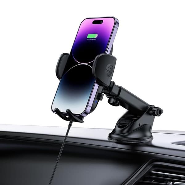 Tech-Protect Auton Laturi Ja Puhelinteline - Musta Svart