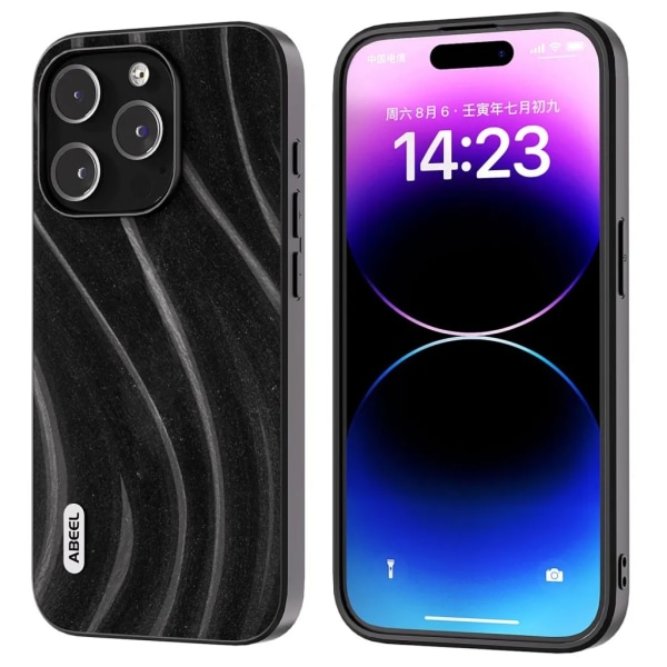 ABEEL iPhone 15 Pro Mobile Case Milky Way -sarja - musta