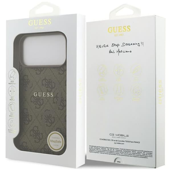 Guess Mobilskal till iPhone 17 Pro Max MagSafe 4G Ring Classic Logo - Brun Brun