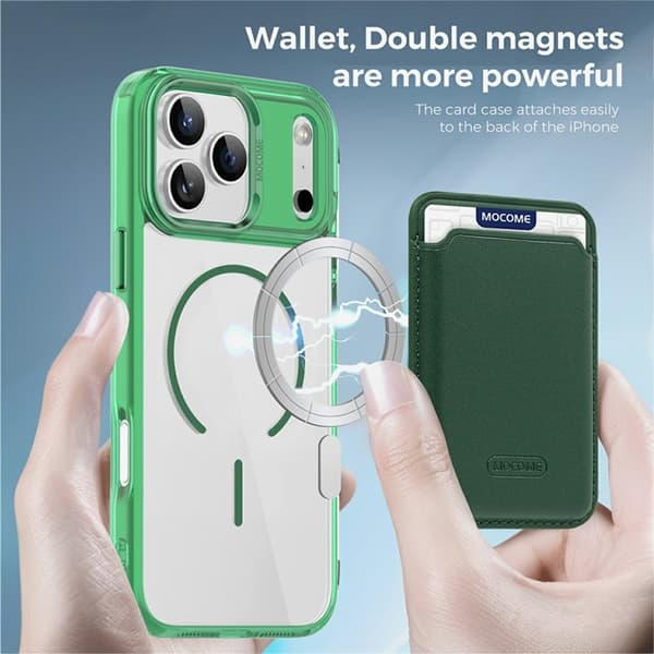 Mobilskal till iPhone 17 Pro Max MagSafe med Korthållare - Grön Grön
