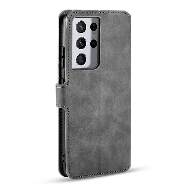 DG.MING Plånboksfodral Konstläder för Samsung Galaxy S21 Ultra - Grå