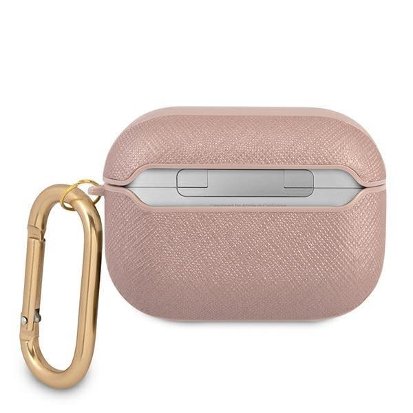 Guess Saffiano Script Metal Collection Skal AirPods Pro - Rosa Rosa