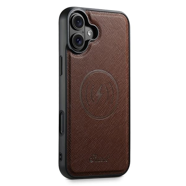 SUTENI Mobilskal till iPhone 17 MagSafe Cross Texture H18 - Brun Brun