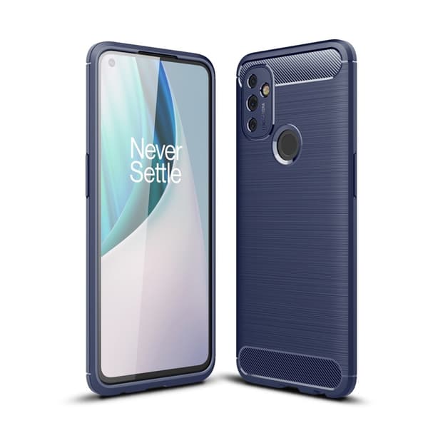 Carbon Fiber Mobilskal till Oneplus Nord N100 - Blå Blå