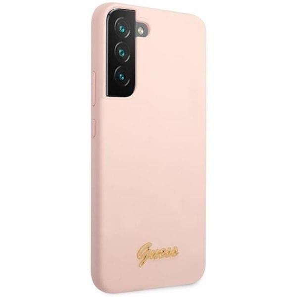 Guess Galaxy S23 Plus Skal Silicone Script Metal Logo - Rosa