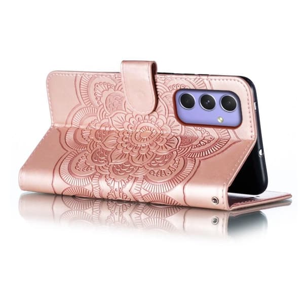 Samsung Galaxy S26 Plånboksfodral Konstläder Mandala Mönster - Roséguld