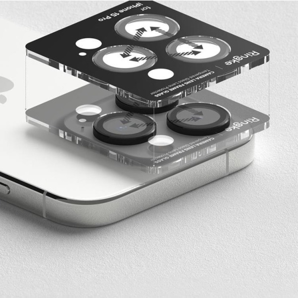 Ringke iPhone 15 Pro Max Kameralinsskydd i Härdat Glas - Svart