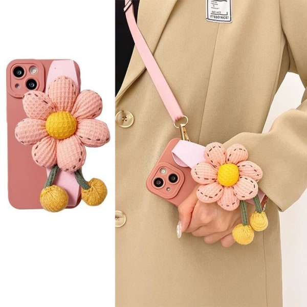 Pumpkin Hand Strap iPhone 13 etui - Pink