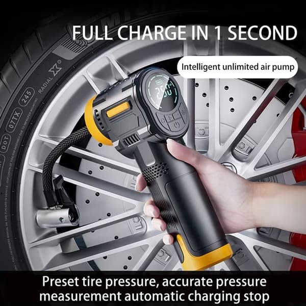 Bärbar Billuftpump Trådlös Elektrisk Däckpump med Display ST-5527
