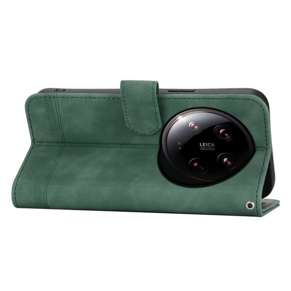 DIERFENG DF-03 Plånboksfodral för Xiaomi 14 Ultra - Konstläder - Grön