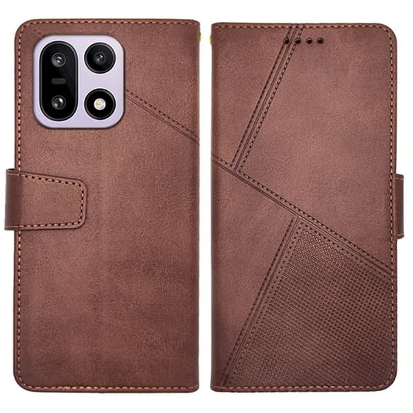 IDEWEI OnePlus 15 5G Plånboksfodral Calf Texture Konstläder - Brun Brun