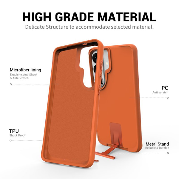 Mobilskal för Samsung Galaxy S26 Plus Kickstand PC + TPU - Orange