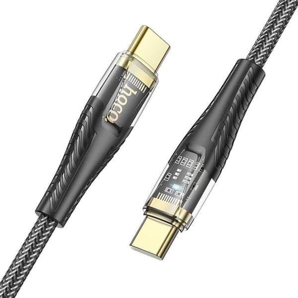 Hoco USB-C - USB-C 60W 3A Kabel 1.2m U121 - Svart Svart