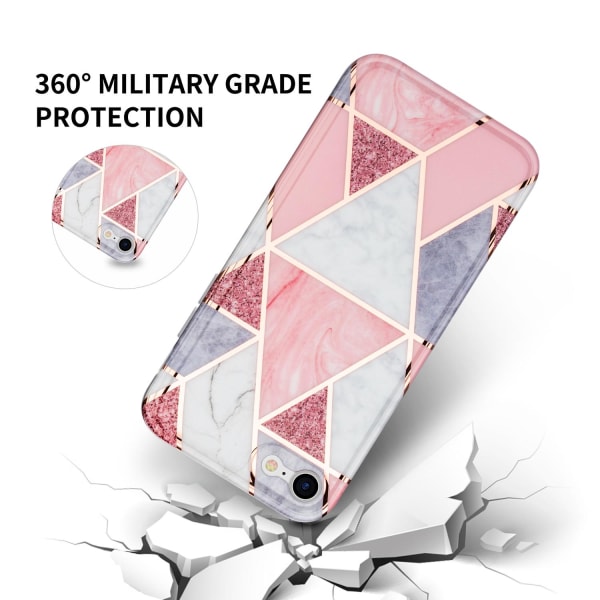 BOOM - Grid skal till iPhone 7/8/SE 2020 - Pink Marmor Apple
