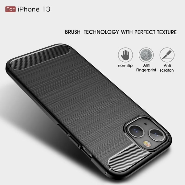 Carbon Fiber Texture Skal iPhone 13 - Svart Svart