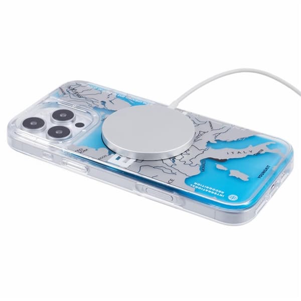YOUNGKIT Mobilskal till iPhone 16 Pro Max MagSafe IMD-kartmönster Transparent