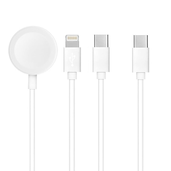 3in1 USB-C til USB-C, Lightning, Apple Watch-kabel C-1,2 m